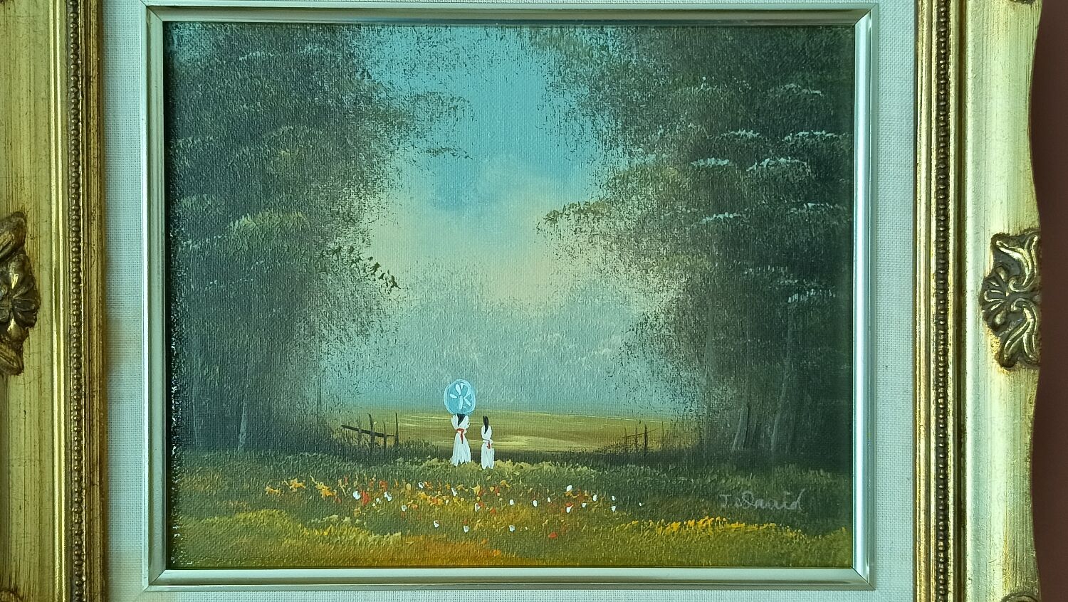 Tableau huile Femmes à l' ombrelle