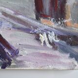 The port, the docks, unloading, dockers, painting signed 20th century HSP