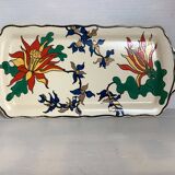 Plat Longwy ancien à décor de fleurs