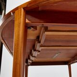 Restored teak dining table by henry rosengren hansen for brande møbelindustri mk9477