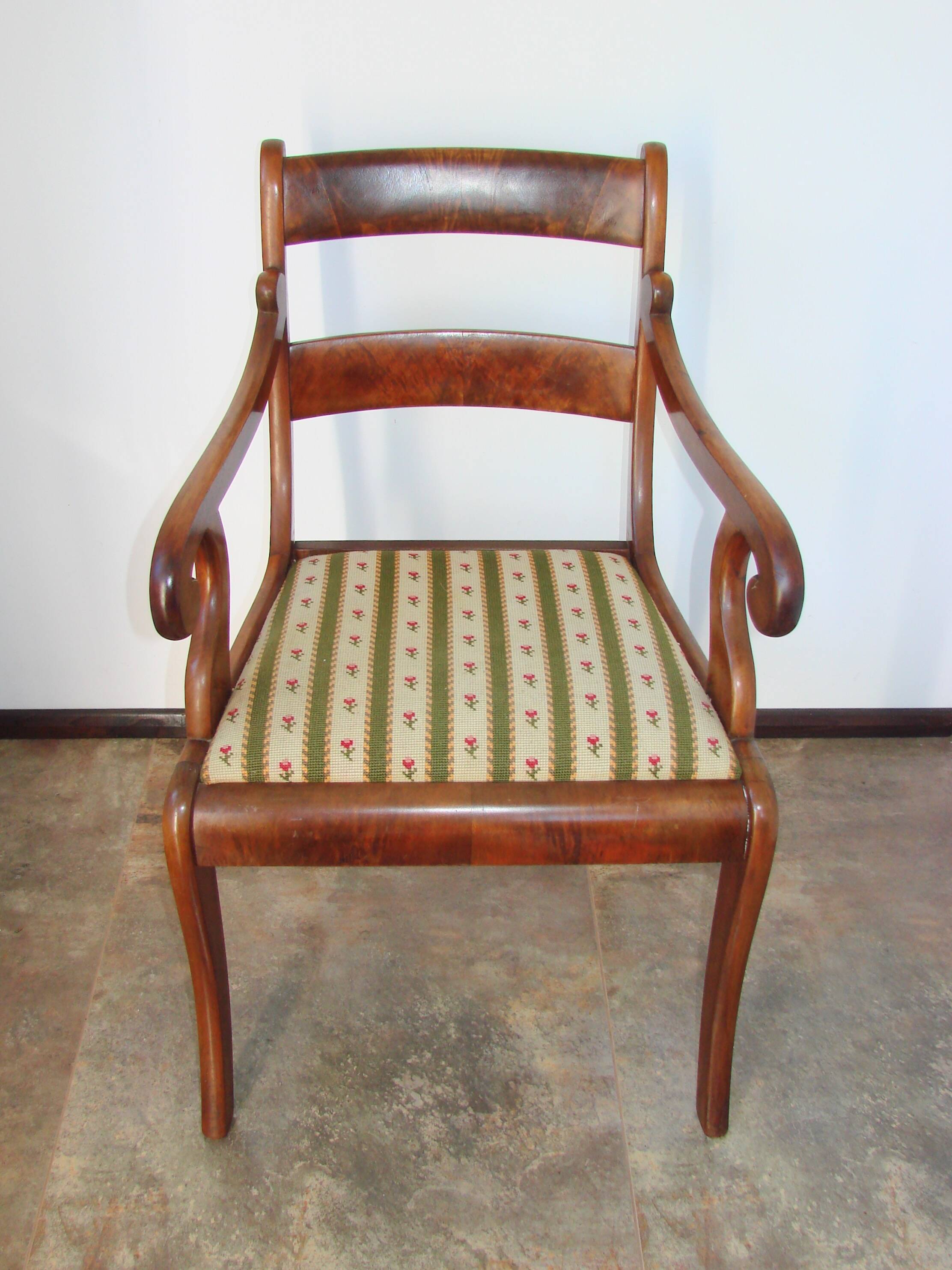 Antique mahogany armchair in the Edwardian / Sheraton Revival style, 19th/2