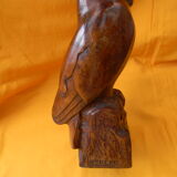 Sculpture en bois représentant un perroquet