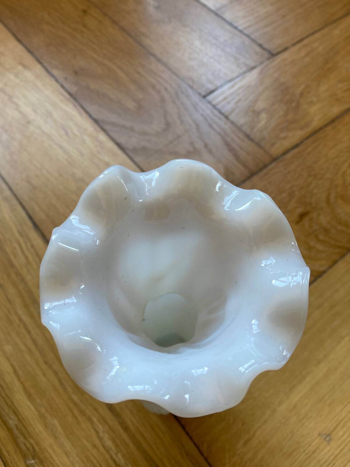 Vintage white opaline vase