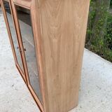 Vitrine vaisselier vintage en bois massif Louis Philippe