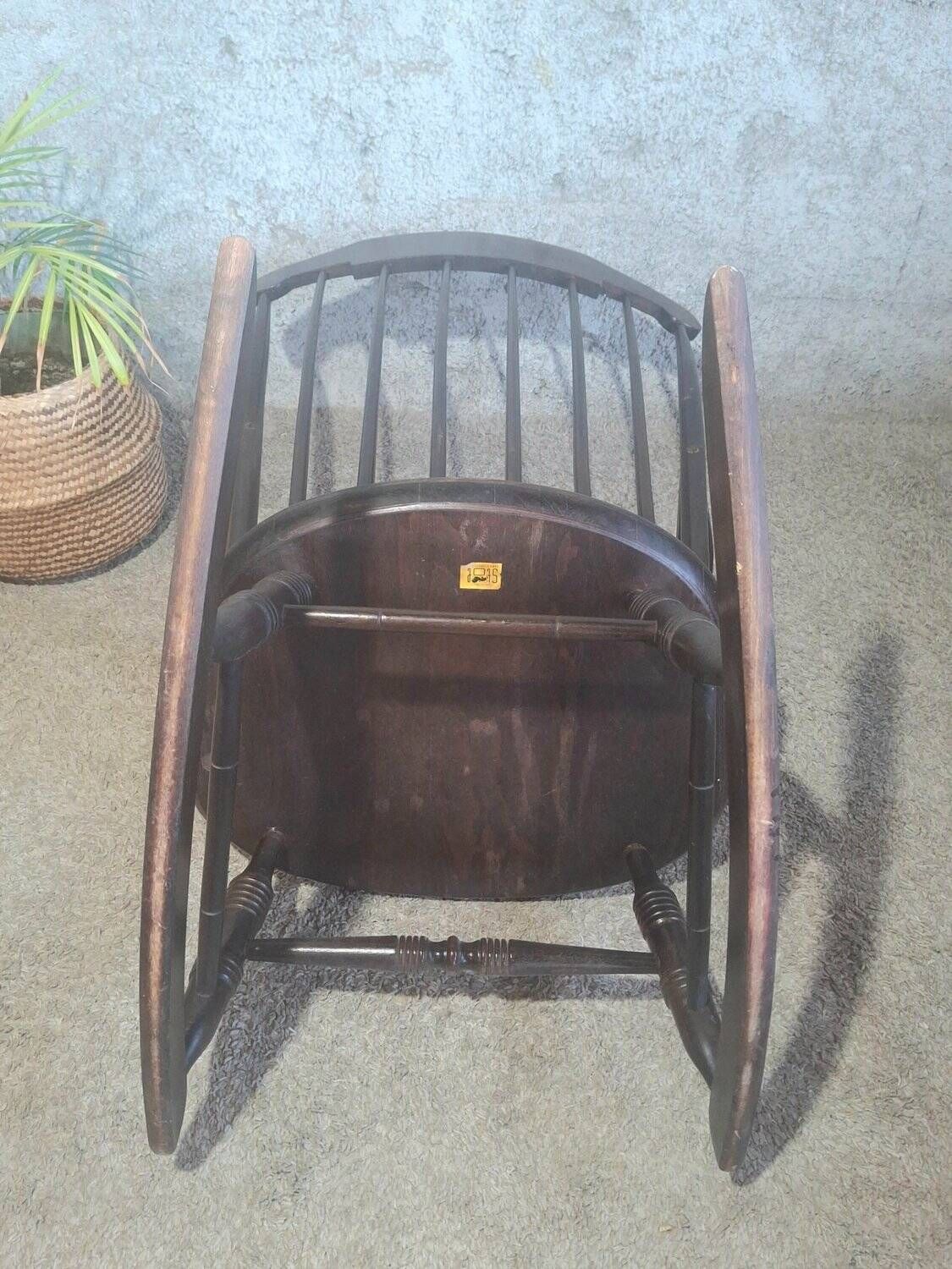 Windsor rocking chair from the 1960s – sign Stol Kamnik Yugoslavia