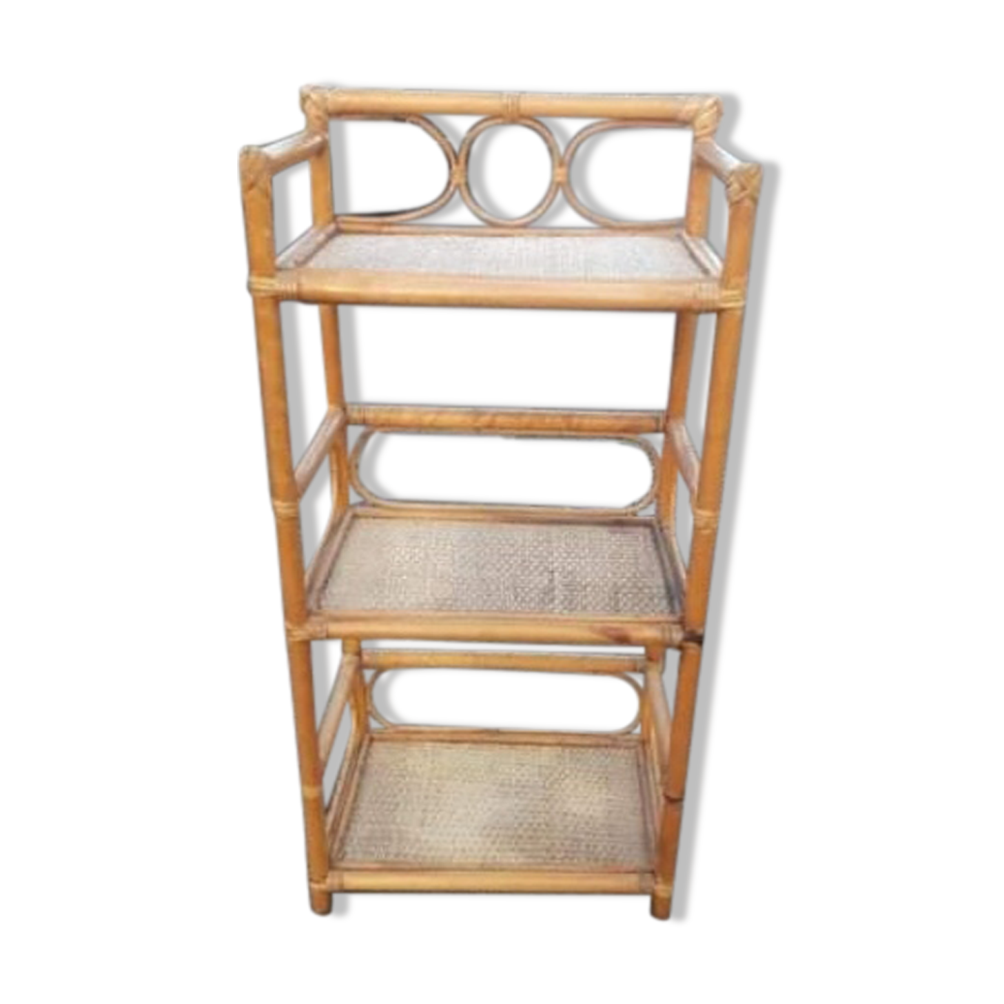 Meuble étagère à poser osier rotin bambou