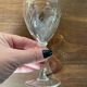 6 crystal engraved white wine glasses with stems
