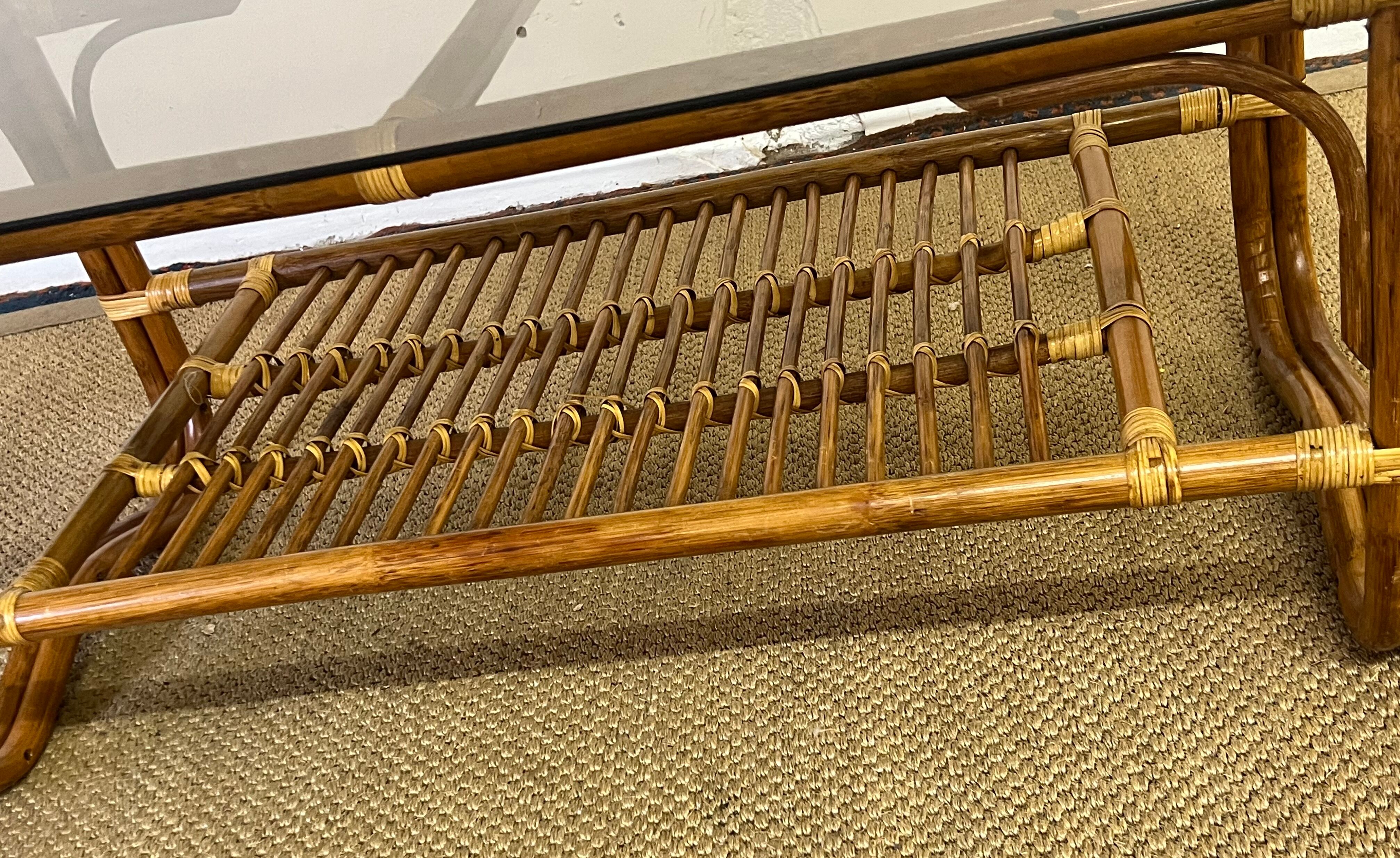 Bamboo and rattan coffee table