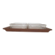 Service set, brown teak wood, clear glass, Denmark, 1970s.