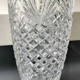 Vintage Bohemian Crystal Vase. Stylish geometric patterned design. Boho-chic. High 24.5 cm