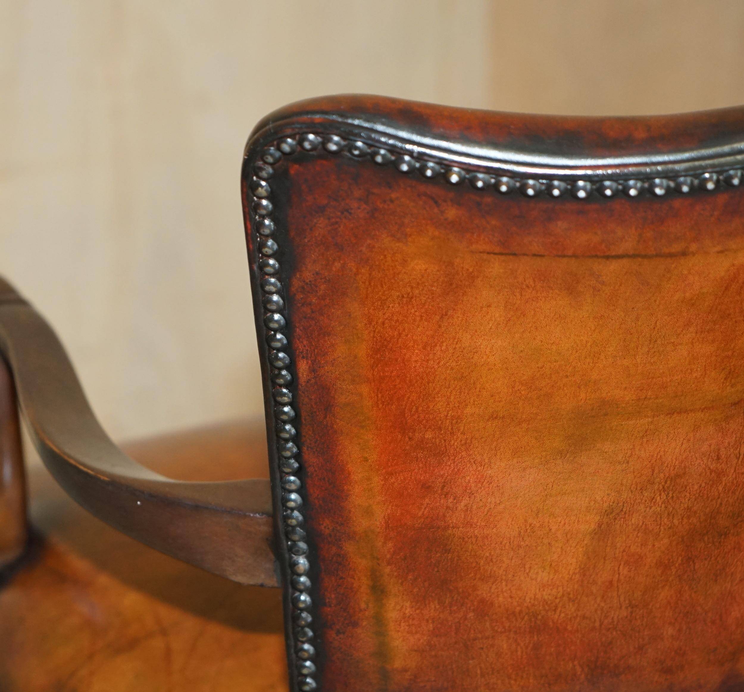 Restored leather office chair, Victorian era