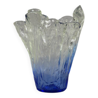 Vintage 1970s lasilandia "art lasi" finnish handmade glacier vase