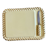 Vintage Yellow and Gold Ceramic Cheese Board