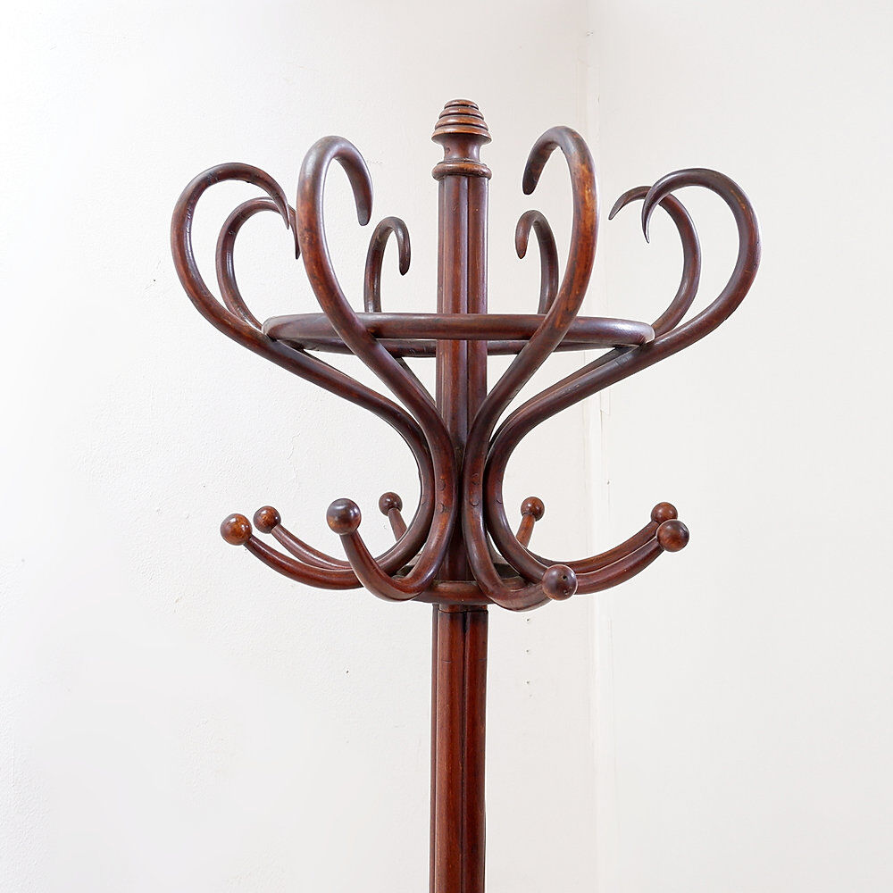Grand portemanteau "Perroquet" en bois courbé style Thonet – Début du 20ème siècle