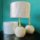 Paire de lampes de chevet en laiton et métal laqué écru, Danemark 1960