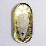 Hammered brass and perforated metal sconce