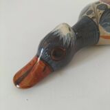 Vintage Mexican ceramic duck hand decorated