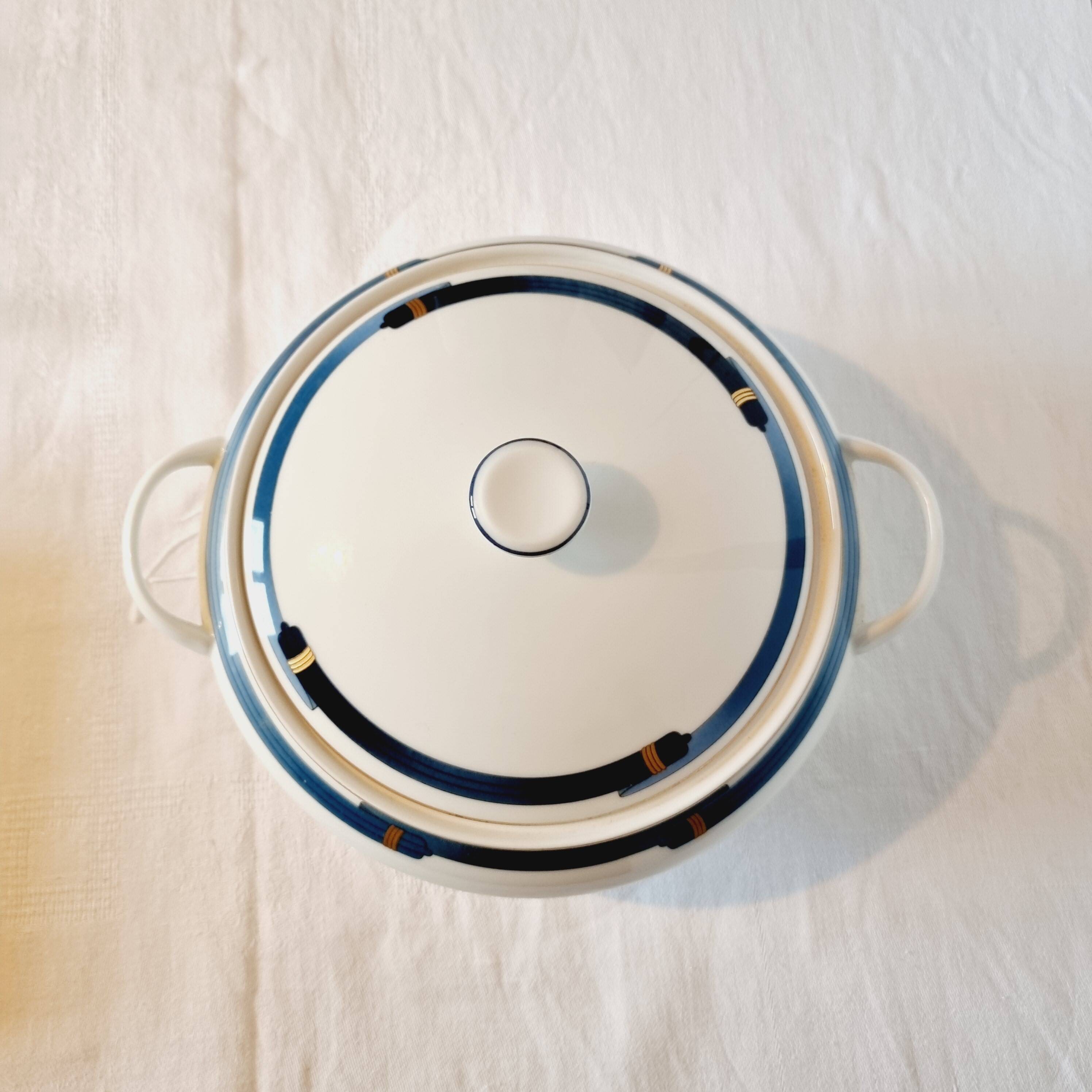 Christofle Pavillon soup tureen for Limoges Model Iriana Blue