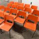 Set of 17 vintage orange chairs 1970