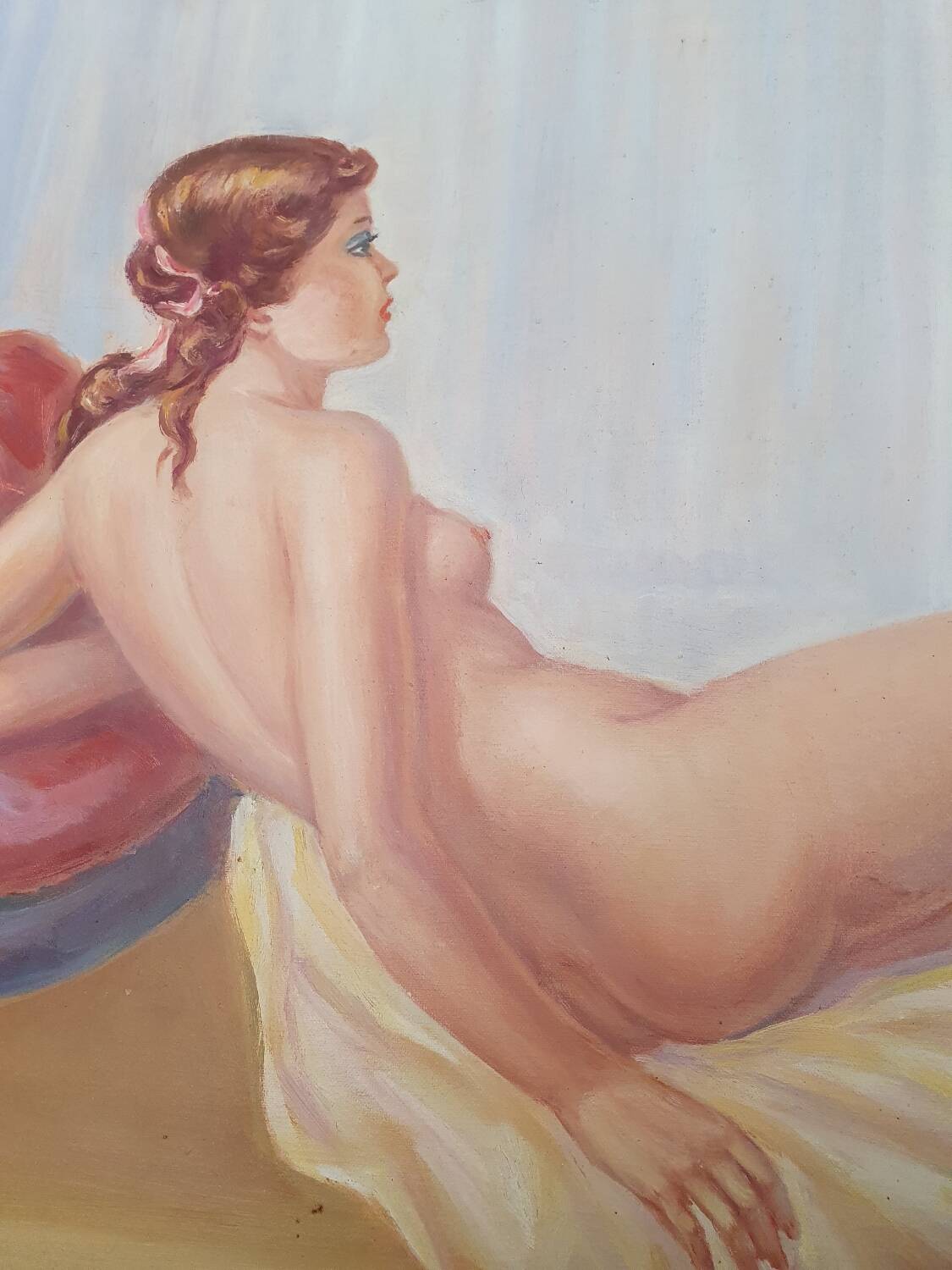 Nude woman painting