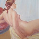 Nude woman painting