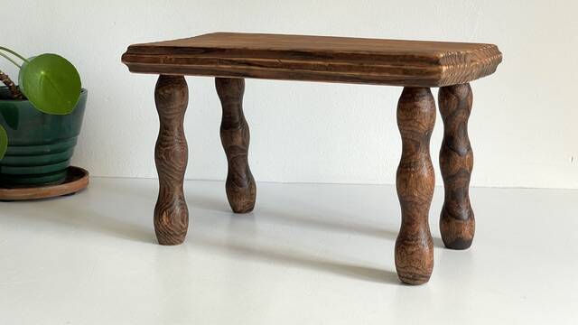 TABOURET Vintage BOIS Tourné