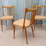 Mid-Century Dutch Organic Design Chairs from Stevens, 1950s, Set of 3