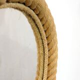 Round mirror with a rope frame, 35 cm.