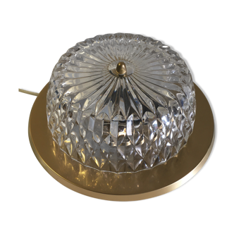 Glass and brass ceiling light - 1960s