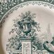 Green ironstone plate from Creil and Montereau "Khiva"