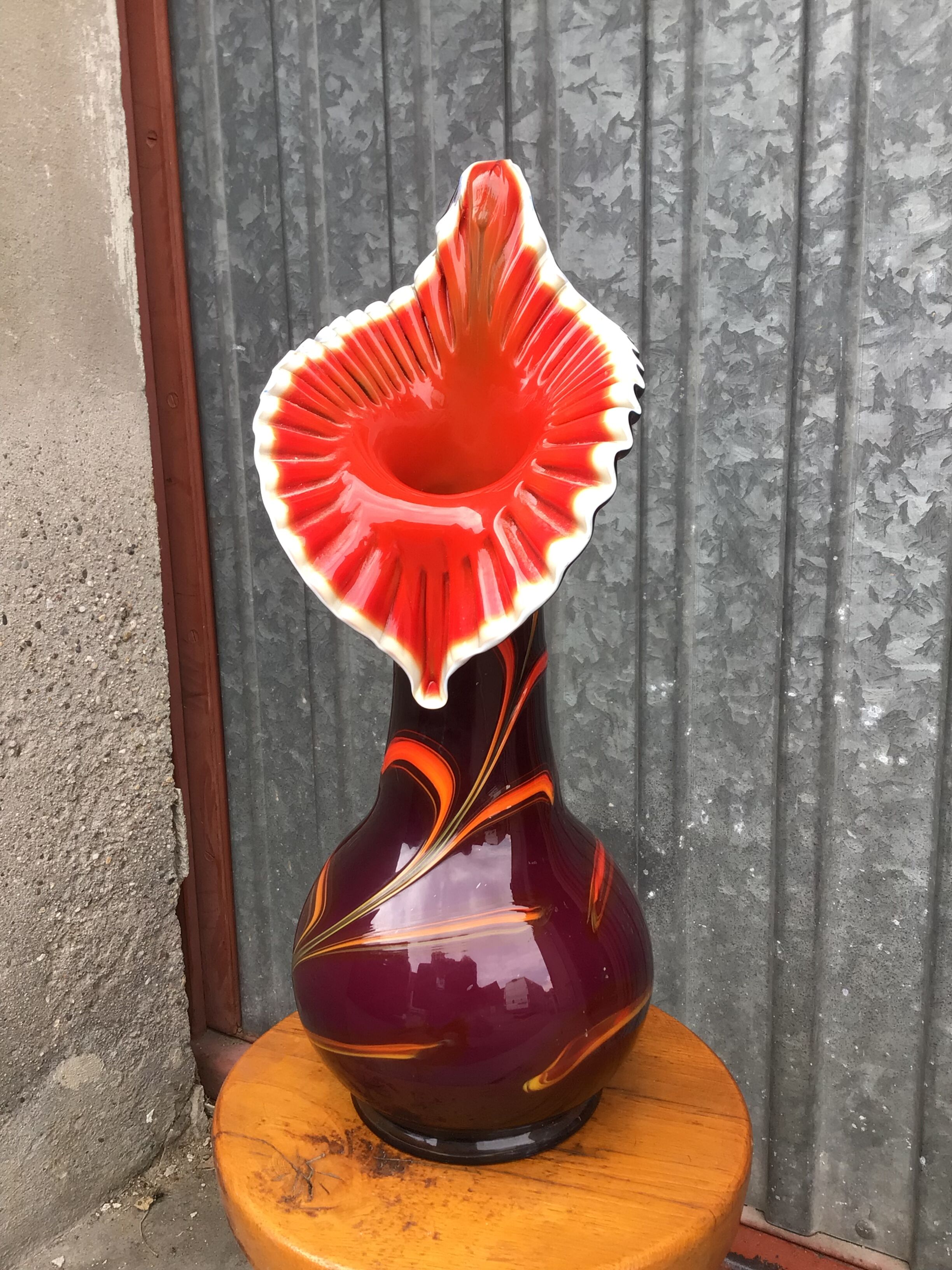 Spectacular Vase Murano vintage Shell 1950 blown