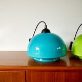Suspension in blue opaline mushroom design 60s-70s