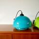 Suspension in blue opaline mushroom design 60s-70s