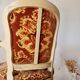 Louis XV style cabriolet armchair - floral velvet seat