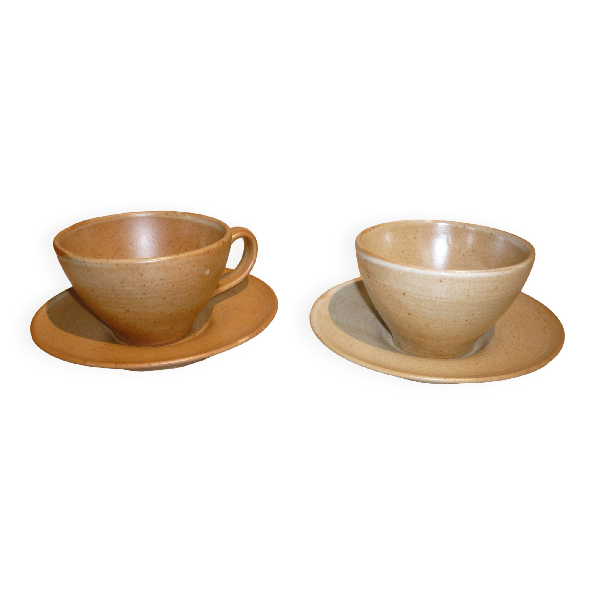 CNP Village stoneware cups and sub-cups