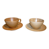 Tasses et sous-tasses en grès CNP Village