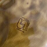 Sarreguemines barbotine oval dish with fruit decoration