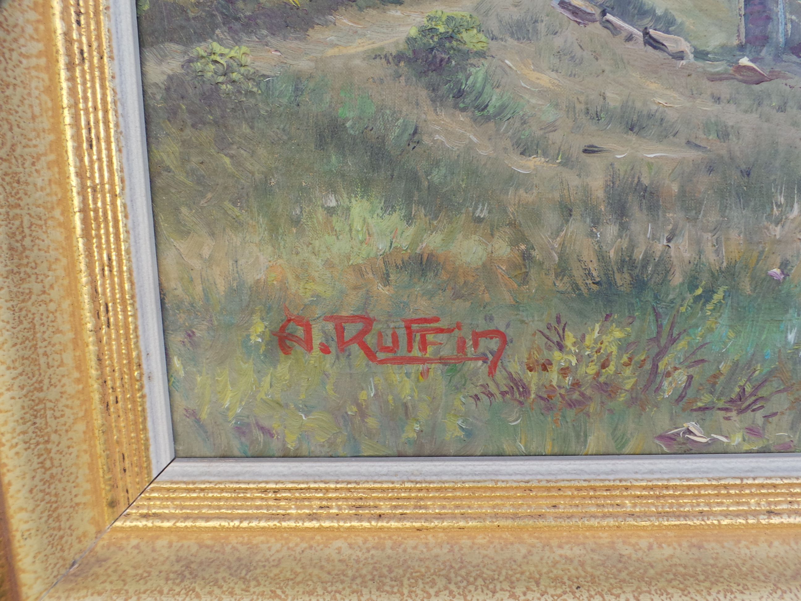 Paysage huile sur toile signée André Ruffin | Selency