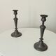 Pair of large old candlesticks in solid pewter
