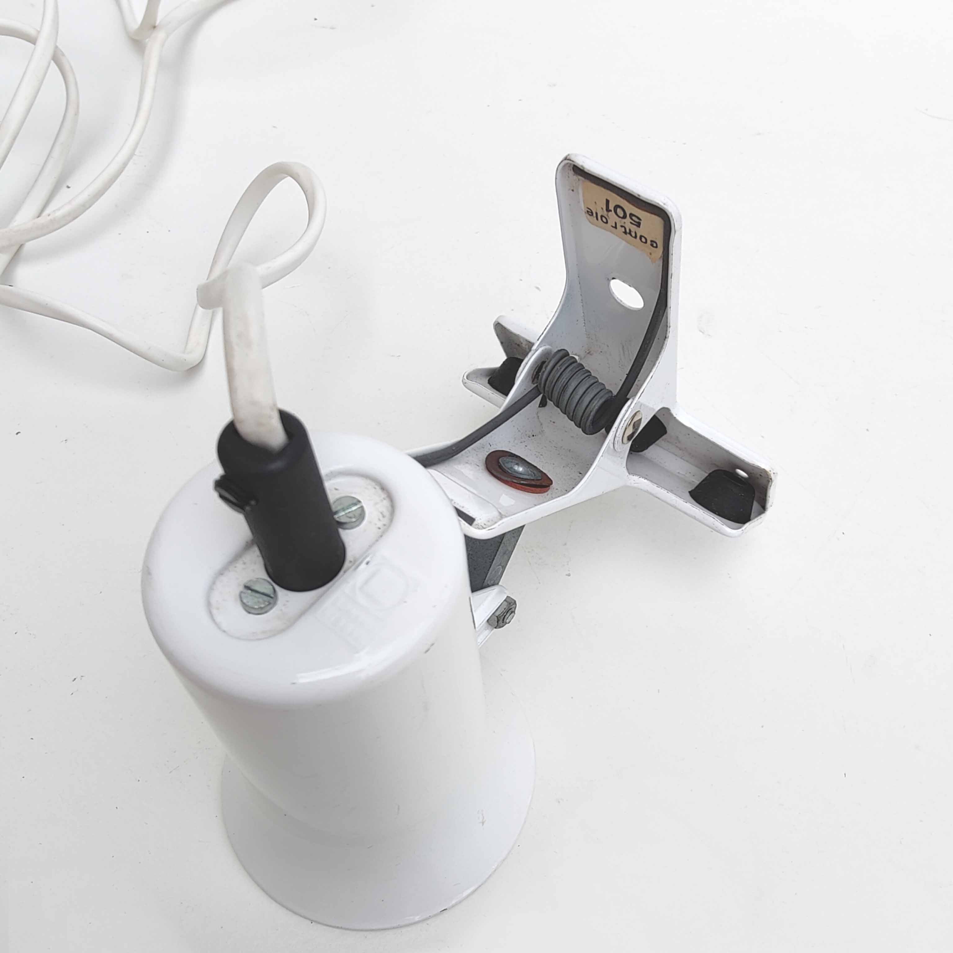 Spot lamp with clamp Lita metal white