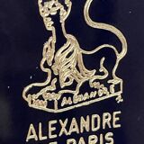 Small round wall mirror in dark blue bakelite 1960