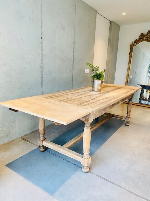 Sandblasted farmhouse table with extensions