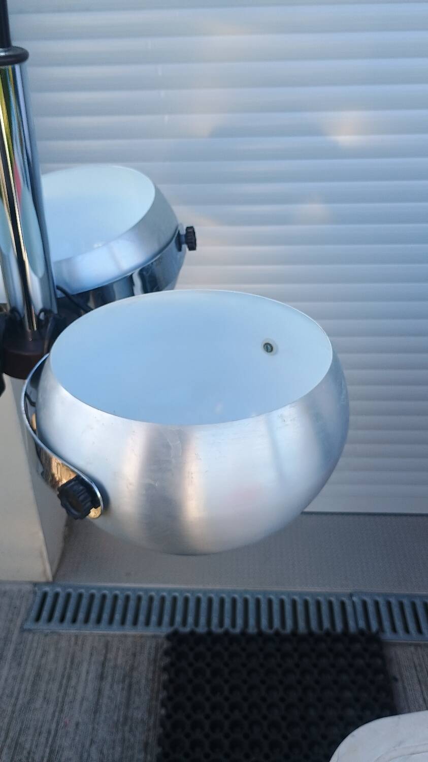 Suspension Lustre Space Age 1970 Eyeball Massive Art Belgium brushed aluminium