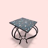 Vintage blue mosaic coffee table / plant table / side table