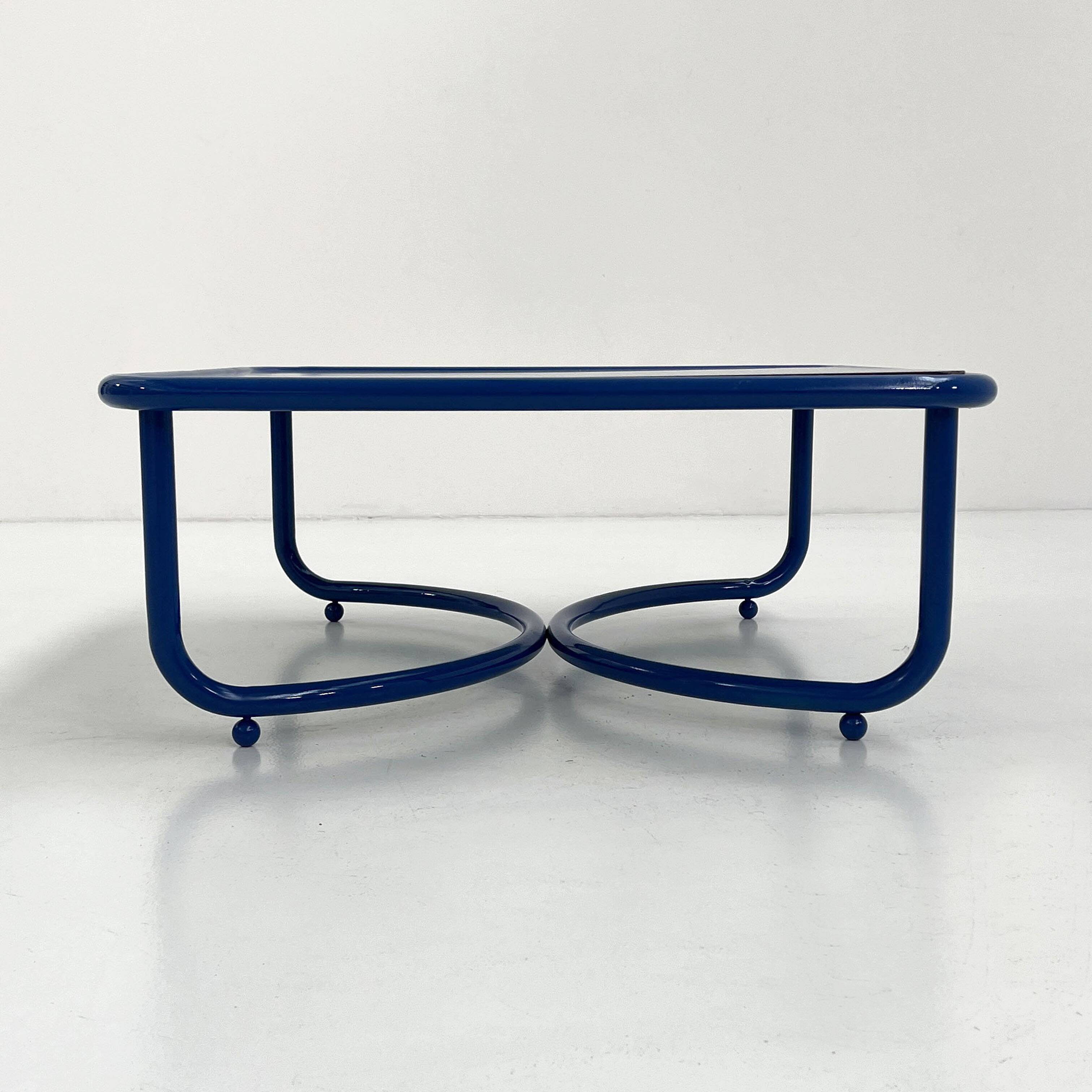 Table basse bleue Locus Solus par Gae Aulenti pour Poltronova, 1970