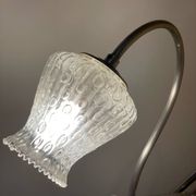 Metal and wood gooseneck table lamp