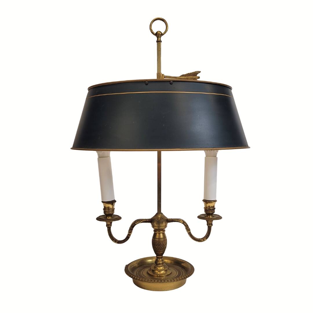Bouillotte table lamp, Directory, gilded bronze, 19th century – France