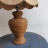 Vintage woven rattan lamp