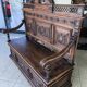 Banquette-coffre ancienne style Henri II / Néo-Renaissance en bois sculpté