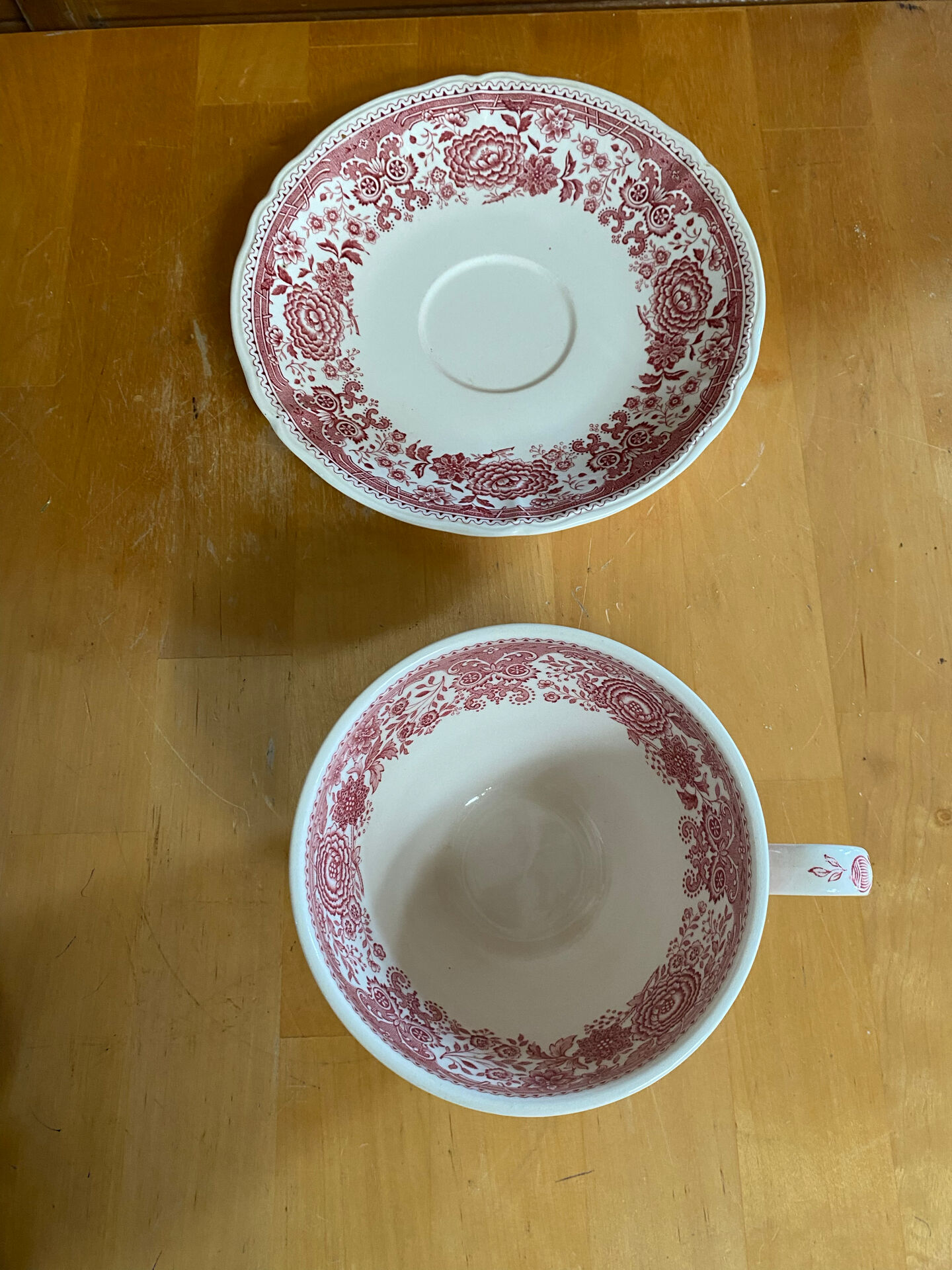 Cup + saucer antique villeroy & boch burgenland model ceramic